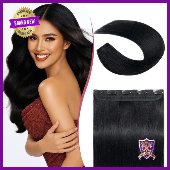 14 Inch Clip In Human Hair Extensions 5 Clips Straight Remy Hair main image 4